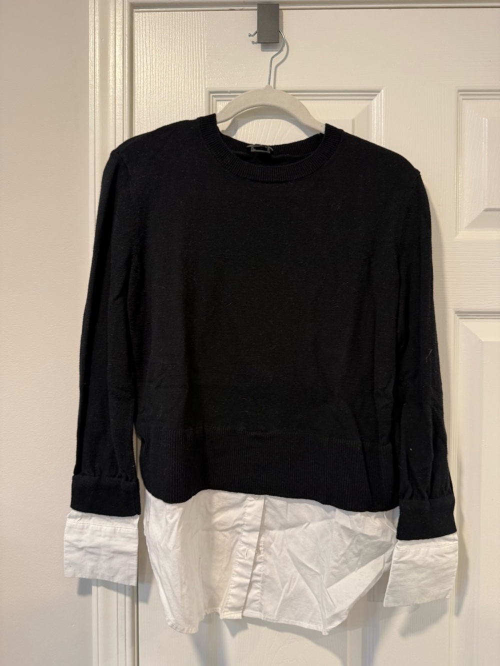 Ann Taylor Factory Black Crewneck Pullover